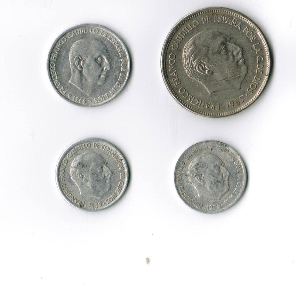 Spanje munten 1957 - 1966, Postzegels en Munten, Ophalen of Verzenden, Overige landen