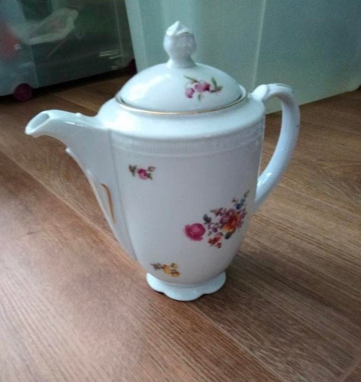 Vintage/antieke porseleinen koffiepot, Antiek en Kunst, Ophalen of Verzenden