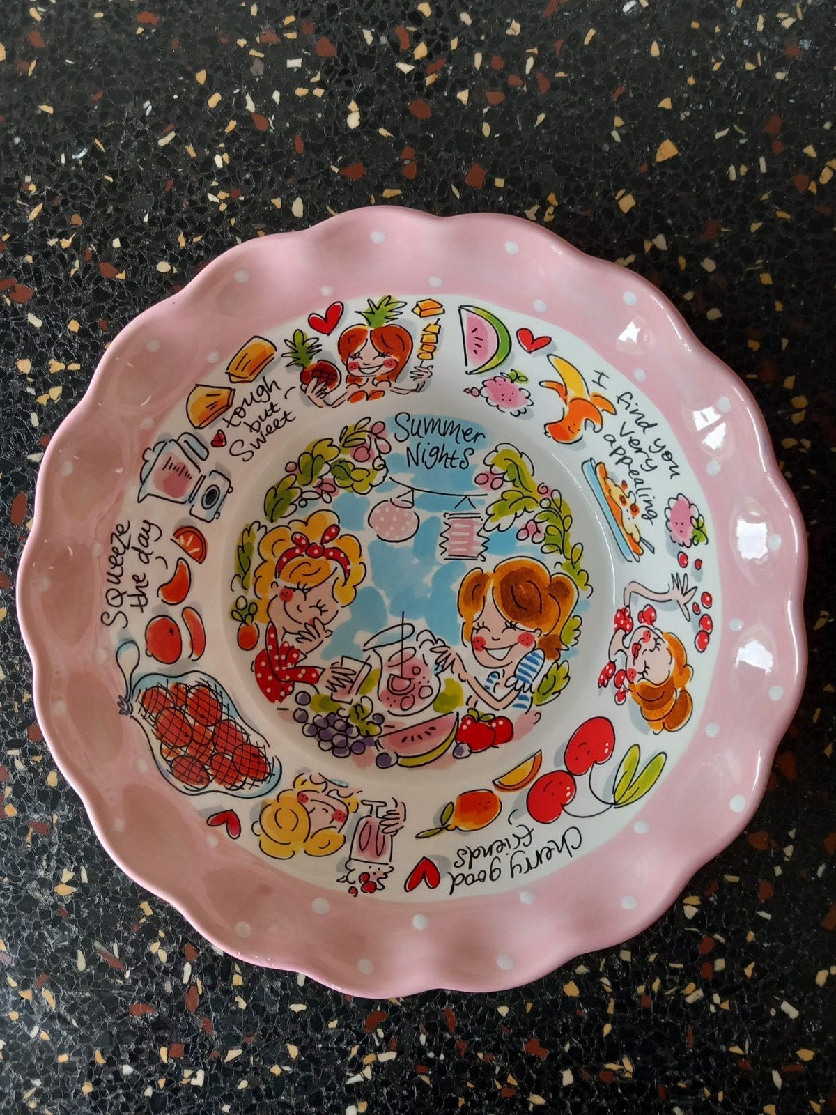 Serveerschaal Blond Amsterdam thema zomer, Huis en Inrichting, Keuken | Servies, Ophalen, Zo goed als nieuw, Aardewerk, Schaal of Schalen