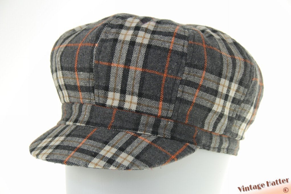 Vintage Ballonpet grijs geruit katoen mix 56-60, Kleding | Dames, Ophalen of Verzenden, Zo goed als nieuw, 58 cm (L, 7¼ inch) of meer