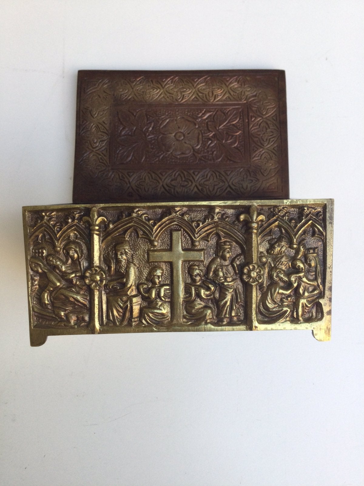 Antieke sieraden doos in Gotiek Stijl., Ophalen of Verzenden