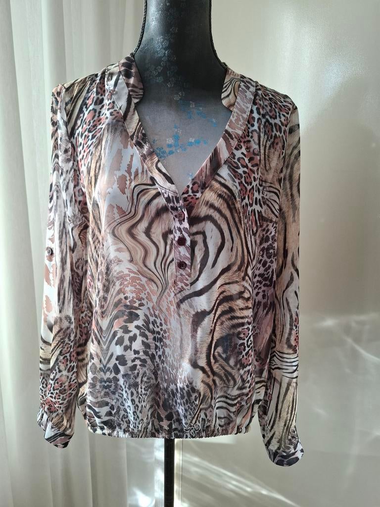 Studio Anneloes blouse - Chique dierenprint - maat M, Kleding | Dames, Tops, Zo goed als nieuw, Maat 38/40 (M), Overige kleuren