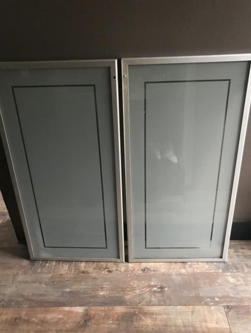 6 Melkglazen Kastdeuren, Ophalen, Gebruikt, Minder dan 80 cm, Binnendeur