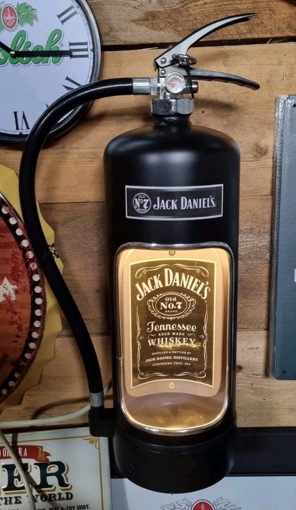 Mooie JACK DANIELS brandblusser met ledverlichting, Ophalen of Verzenden, Nieuw, Lichtbak of (neon) lamp