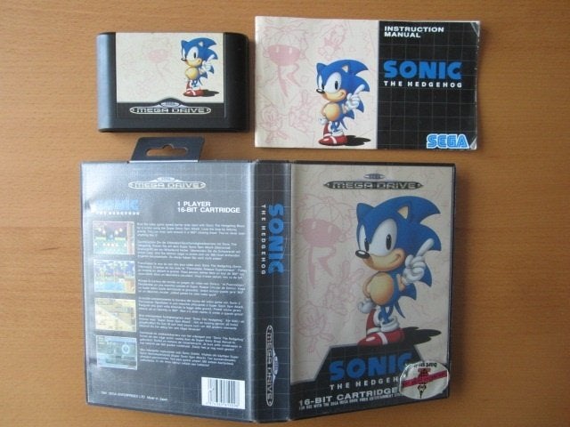 Sonic the Hedgehog 1 of 2 Sega Mega Drive Megadrive, 1 speler, Ophalen of Verzenden, Zo goed als nieuw, Vanaf 3 jaar