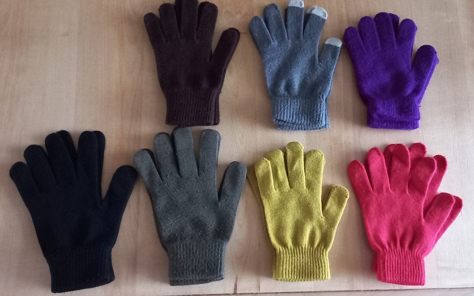 7 paar vrolijke dunne handschoenen, Kleding | Dames, Ophalen of Verzenden, Zo goed als nieuw, Maat 38/40 (M), Sjaal