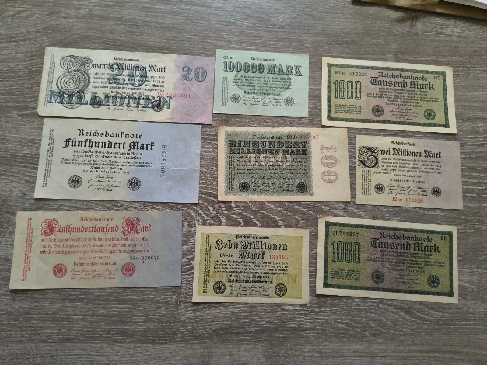 Duitse hyperinflatie bankbiljetten - Historische set, Verzenden, Duitsland, Setje