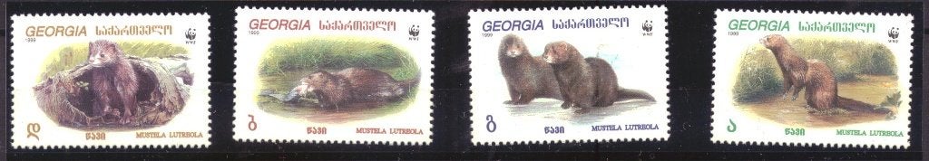 Georgië 308 t/m 311 Postfris WWF WNF (1999), Postzegels en Munten, Ophalen of Verzenden, Postfris, Dier of Natuur