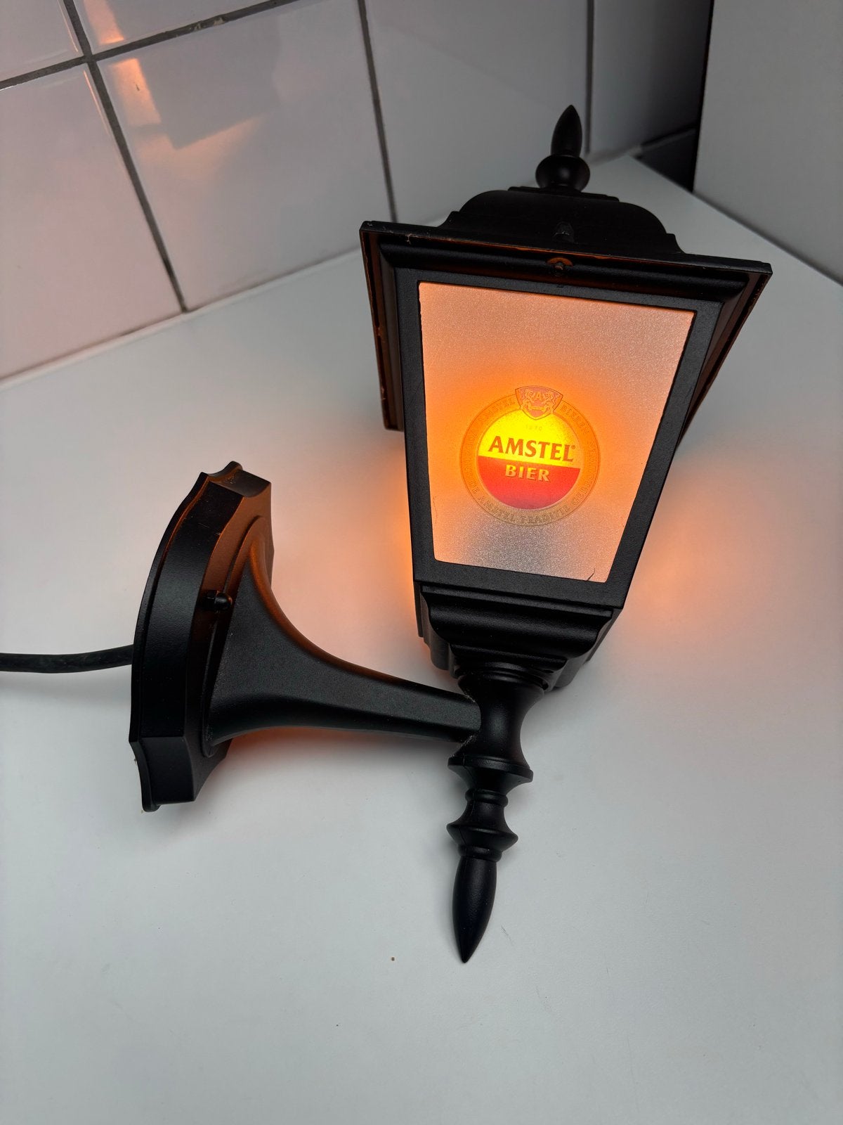 Amstel Bier Wandlamp - Unieke Verlichting voor Horeca/Thuisb, Verzamelen, Ophalen of Verzenden, Gebruikt