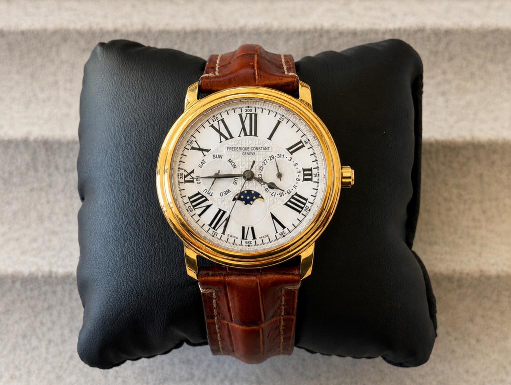 Frederique Constant Classics Moonphase - Automaat, Sieraden, Tassen en Uiterlijk, Horloges | Heren, Zo goed als nieuw, Polshorloge