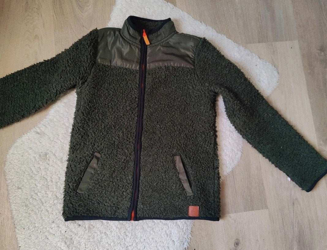 Stoer groen vest 146/152, Jongen of Meisje, Trui of Vest, Ophalen of Verzenden, Zo goed als nieuw