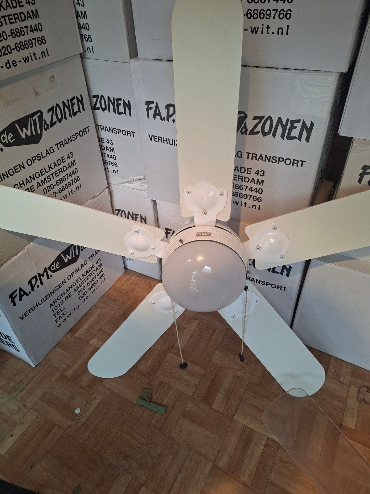 Witte Plafondventilator met Verlichting - Gebruikt, Ophalen, Gebruikt, Plafondventilator