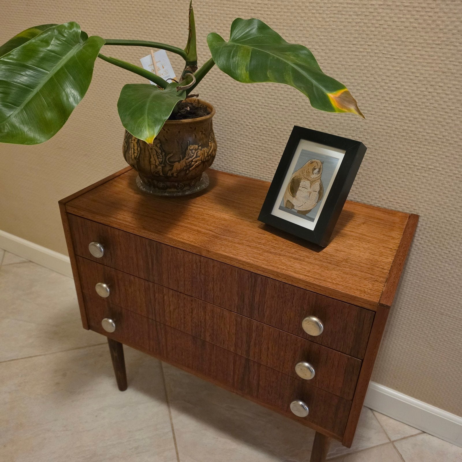 Vintage Mid-Century Ladekastje Jaren 60 Retro Nachtkastje, Ophalen of Verzenden