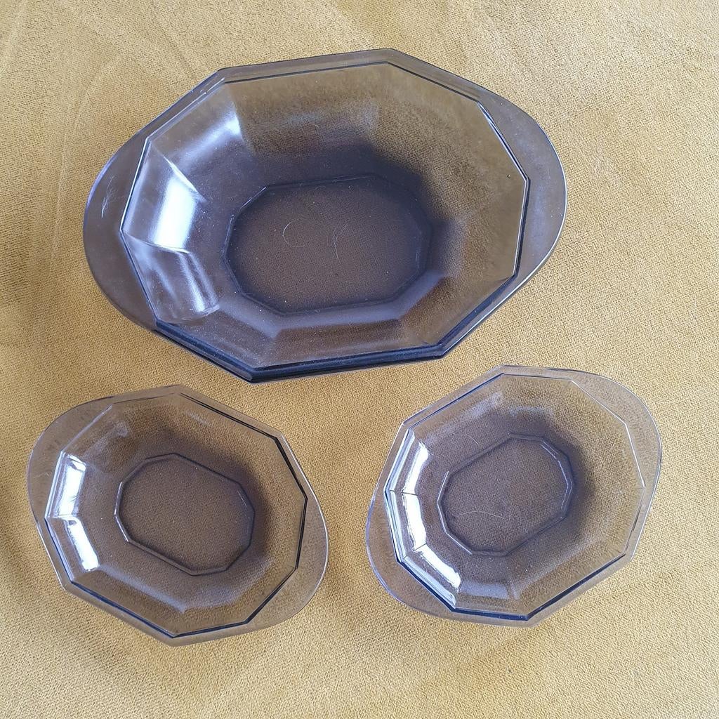 3 schalen van K.P.C de Bazel voor Leerdam., Antiek en Kunst, Antiek | Glas en Kristal, Ophalen of Verzenden