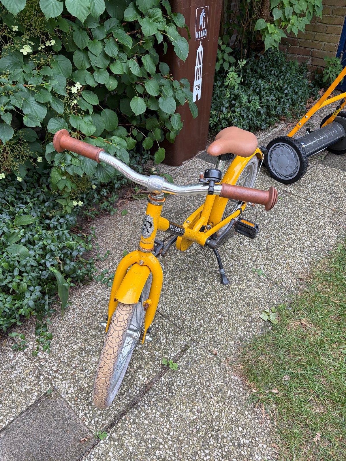 Veloretti kinderfiets geel - Geschikt vanaf 5 jaar, Ophalen, Gebruikt, Terugtraprem, 16 tot 20 inch