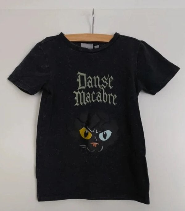 Danse Macabre tshirt maat 110-116, Ophalen of Verzenden, Zo goed als nieuw, Kleding