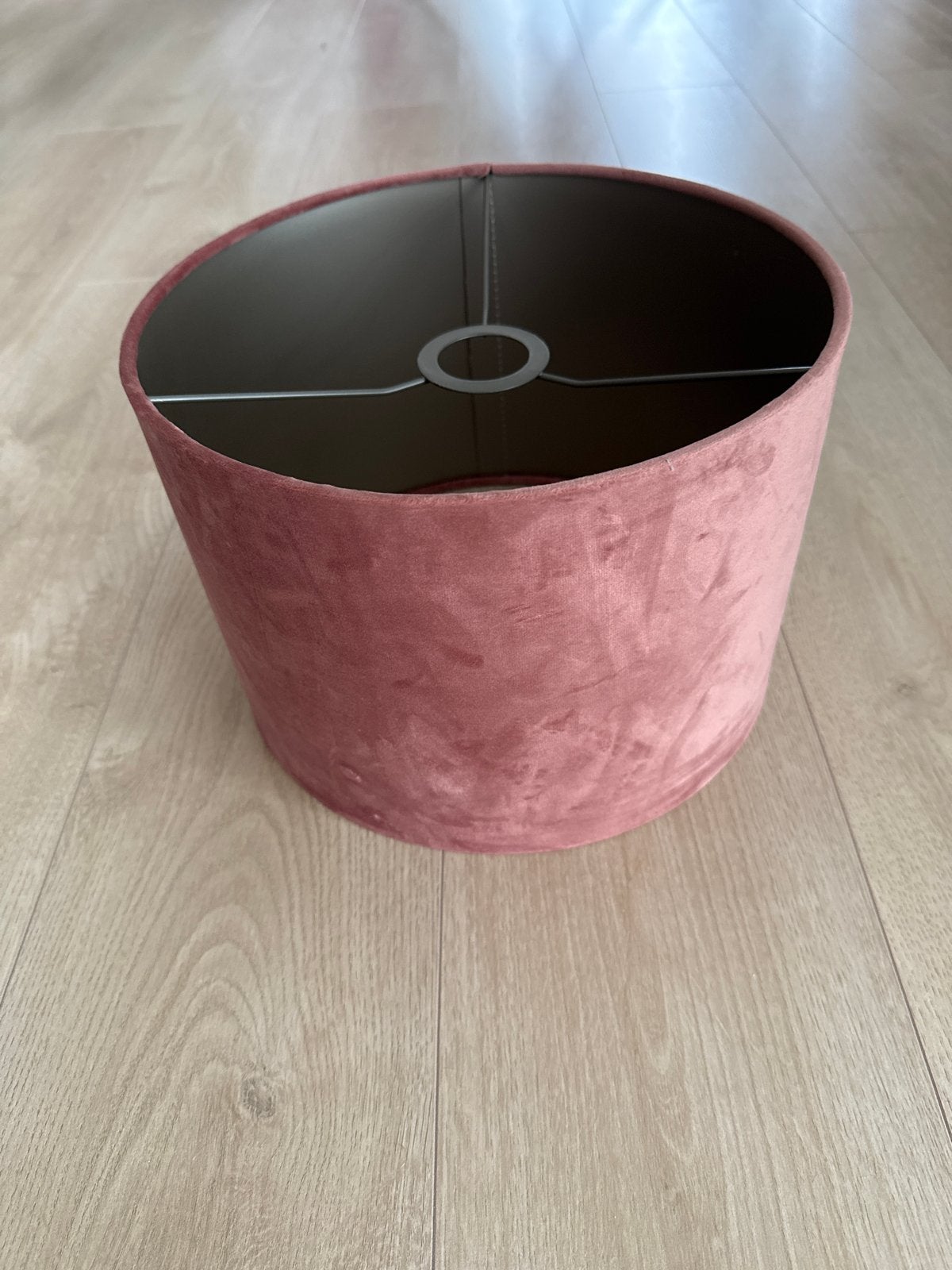 Roze suède lampenkap, Ophalen, Overige kleuren, Rond, Zo goed als nieuw