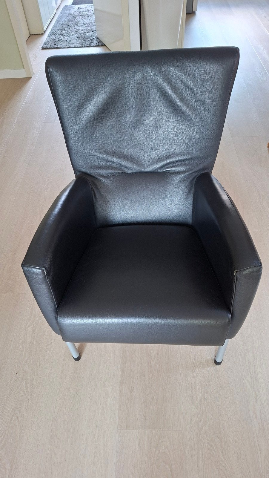 Brees New World Galaxy Fauteuil - Zwart Leer Toledo, Huis en Inrichting, Ophalen, Minder dan 75 cm, Zo goed als nieuw, Modern, Tijdloos