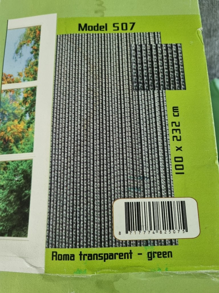 Vliegengordijn Sun Arts PVC transparant/groen 100x232cm, 100 tot 120 cm, Kunststof, Gebruikt, 215 cm of meer