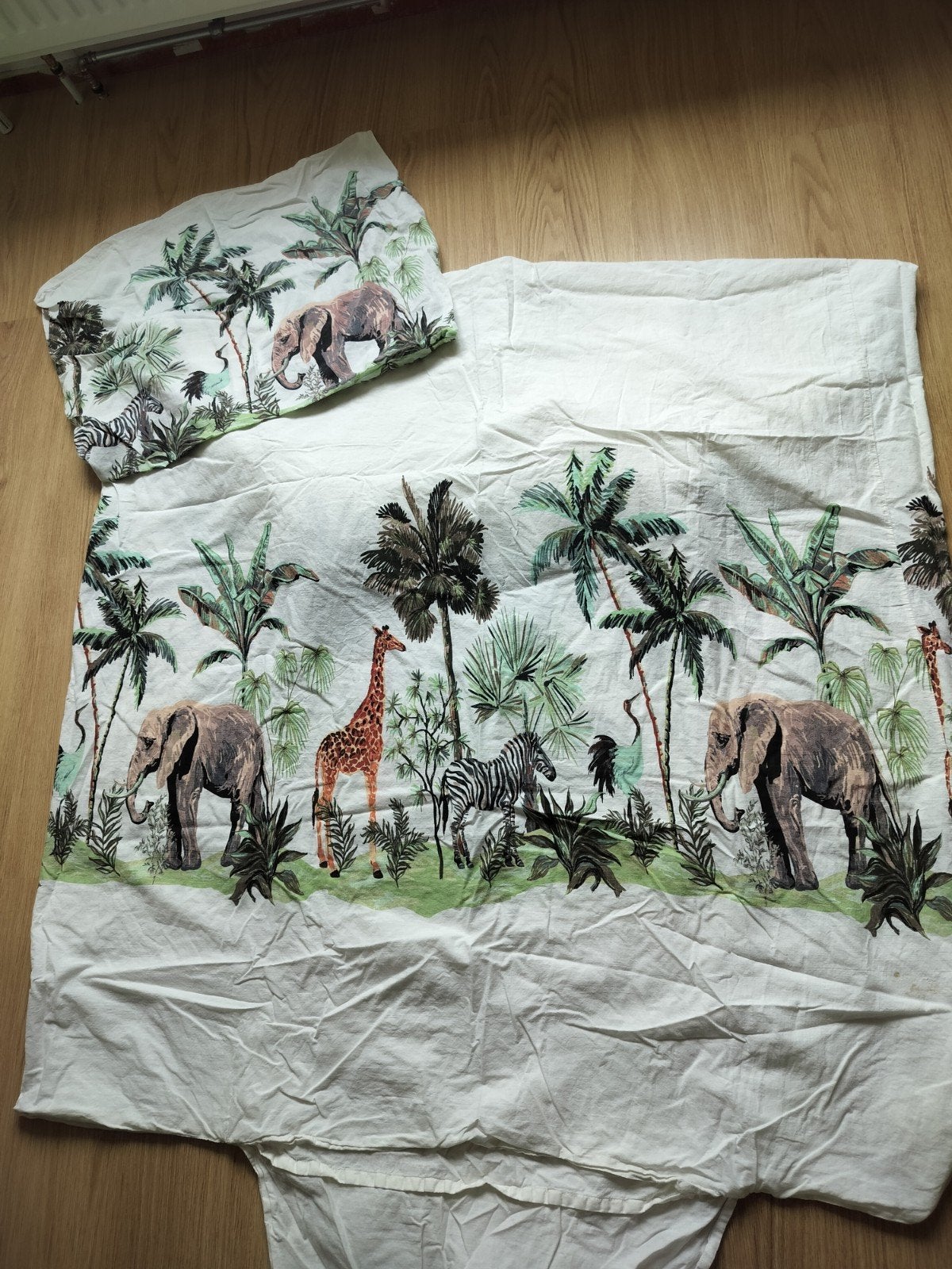 Mooi Dieren Dekbedovertrek 130x200 cm - Jungle Thema, Gebruikt, Overige merken, Dekbedovertrek, Kinderbed