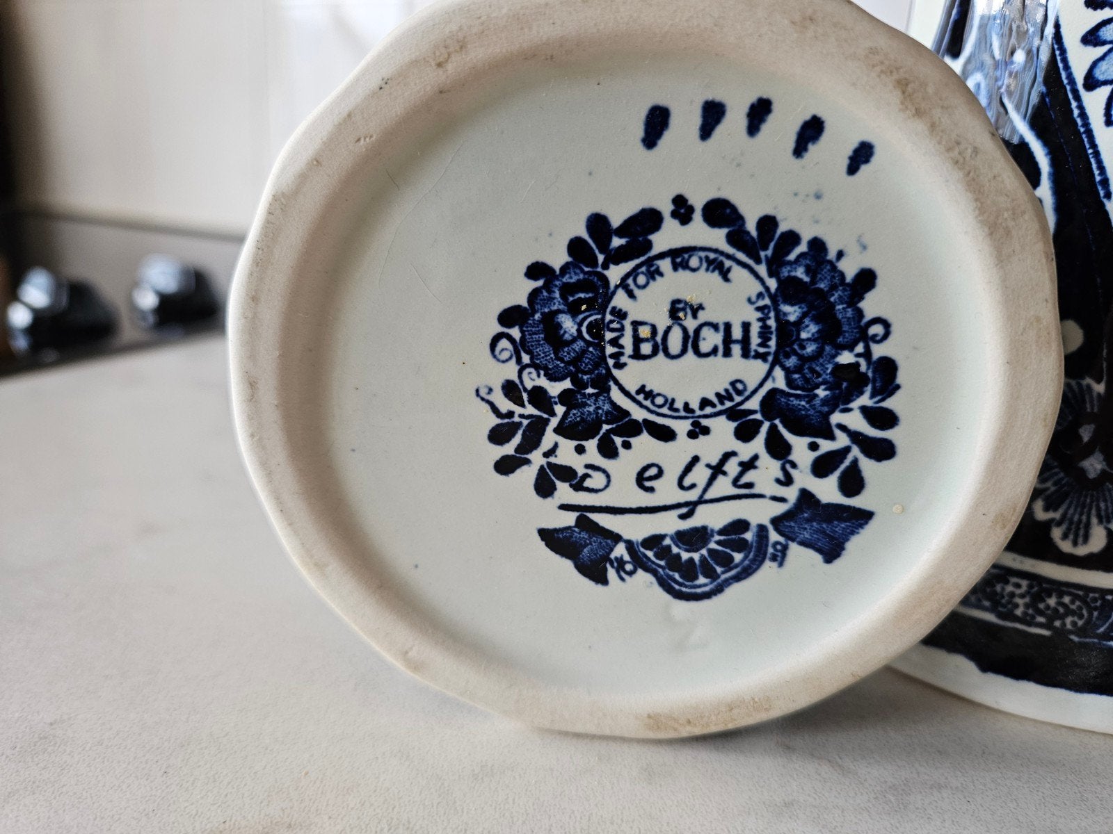 vazen en gemberpot bv Bosch Delft. Compleet  onbeschadigd, Ophalen