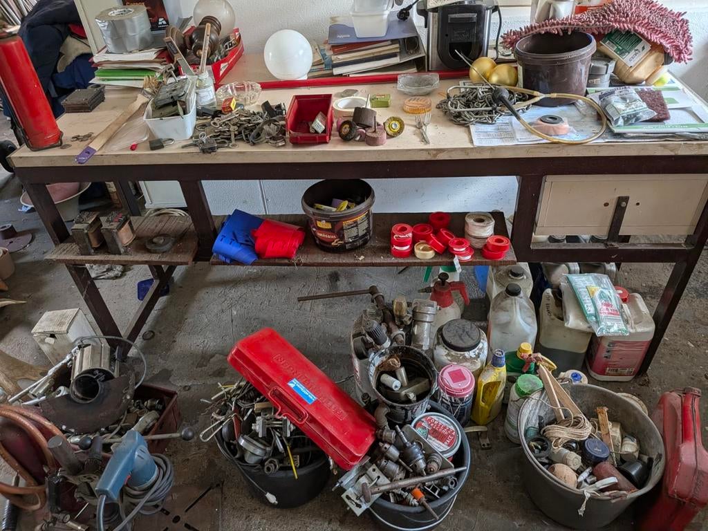 Garage opruiming: Diverse gereedschappen en spullen, Ophalen, Gebruikt