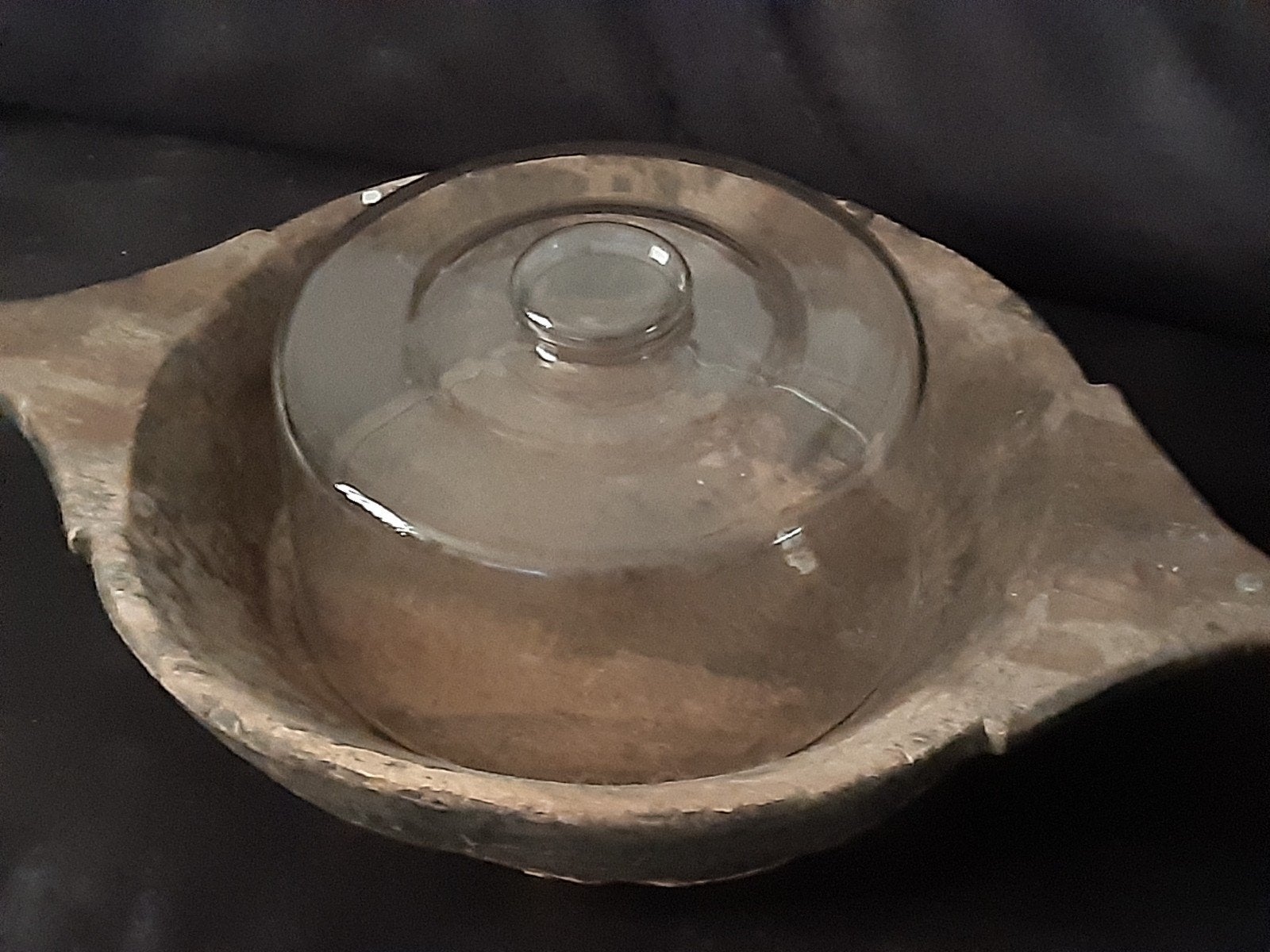 Glazen cloche (taart)stolp ,stoer brocante ,landelijk, Ophalen of Verzenden
