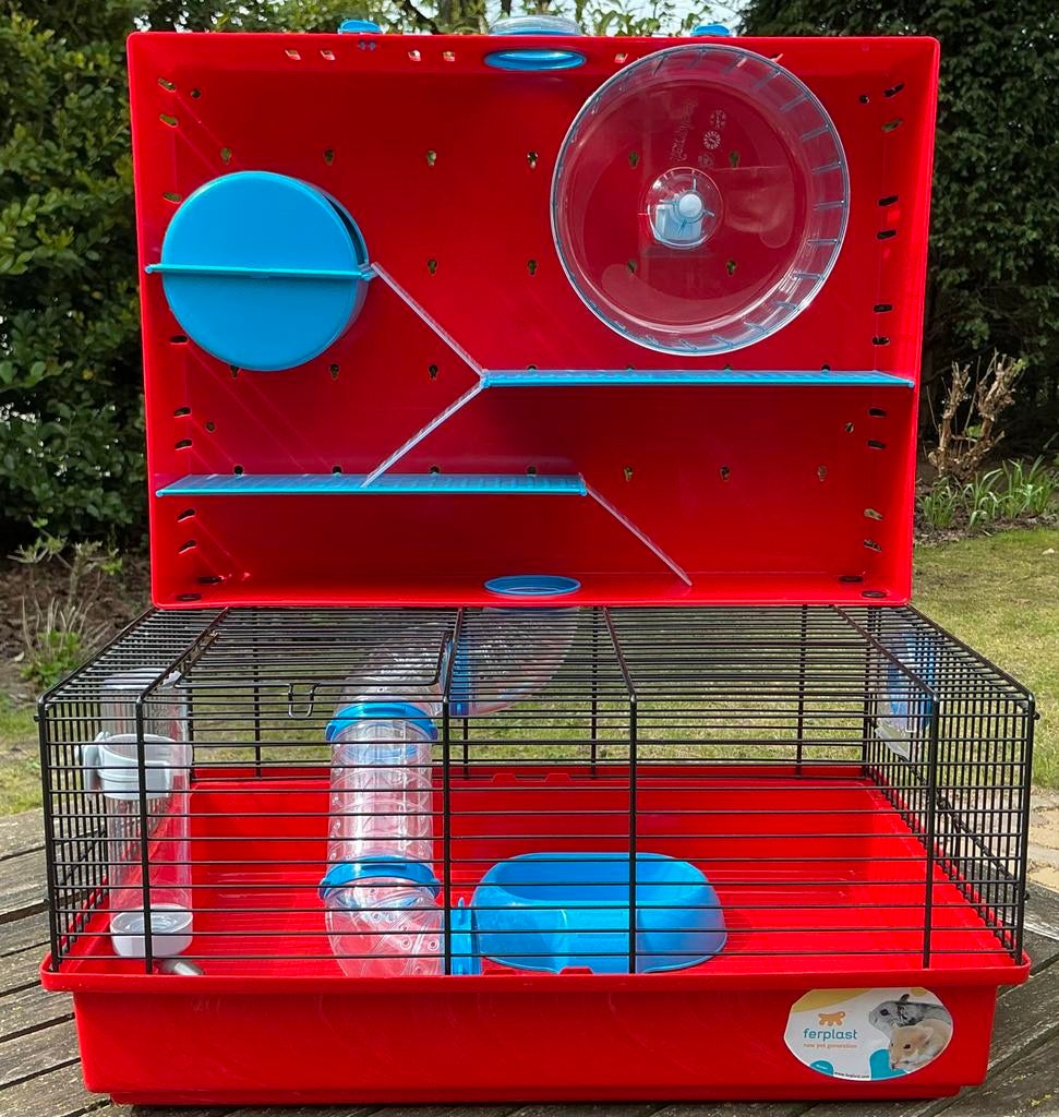 Superleuke Ferplast Olimpia hamsterkooi met accessoires, Minder dan 60 cm, Kooi, Minder dan 75 cm, Ophalen of Verzenden