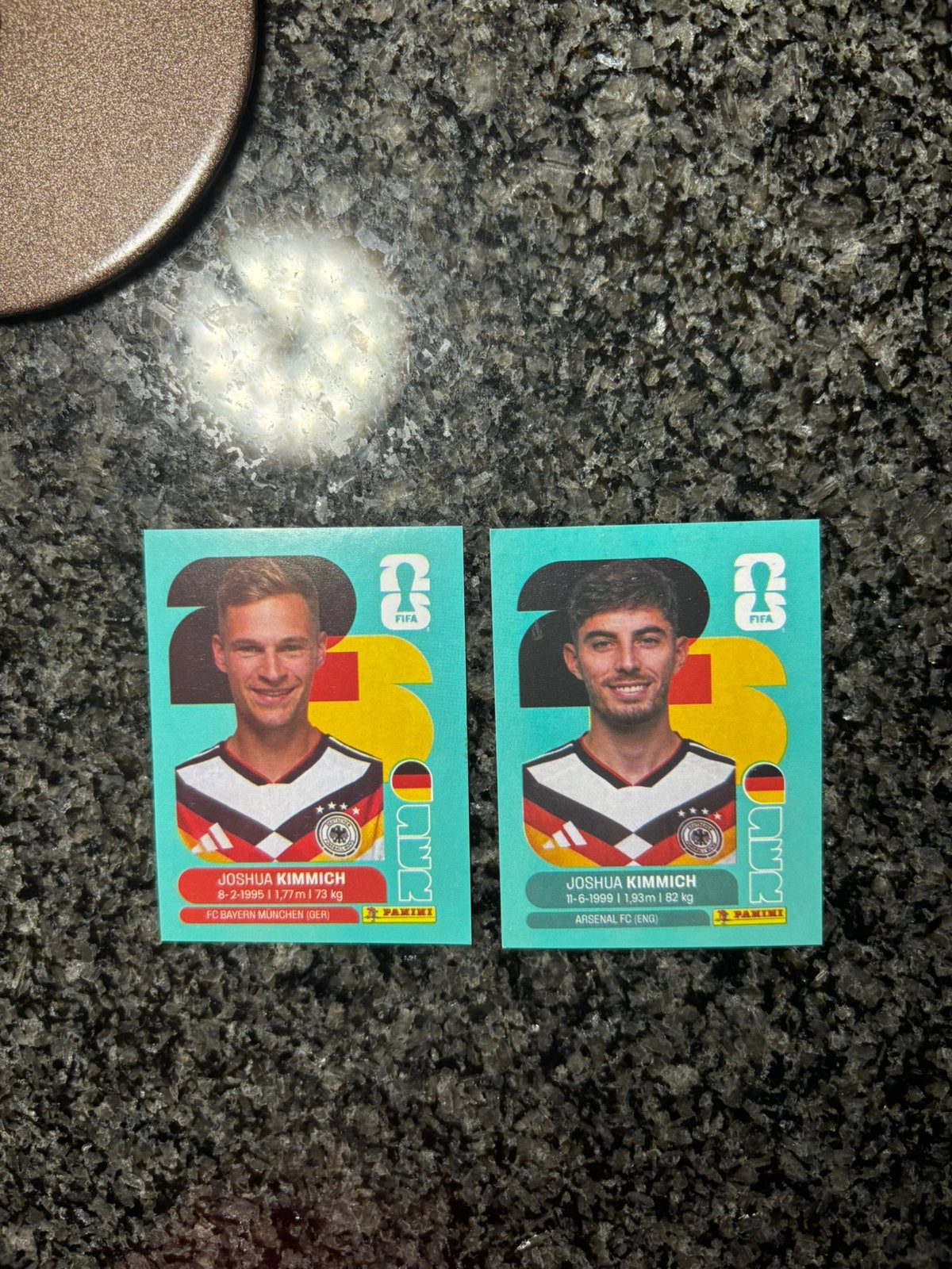 Misdruk Panini 2026: Havertz afbeelding op Kimmich sticker, Verzenden, Zo goed als nieuw, Sticker