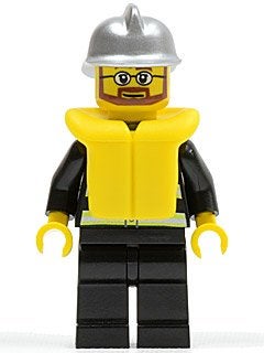 LEGO City cty0251 Fire - Reflective Stripes, Black Legs, Sil, Lego, Ophalen of Verzenden, Minifiguur, City