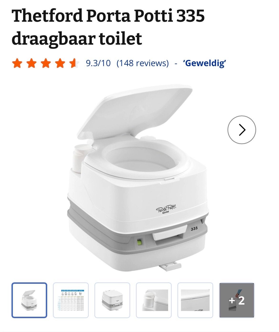 GLOEDNIEUW! Thetford Porta Potti 335 toilet + accessoires, Ophalen of Verzenden, Nieuw