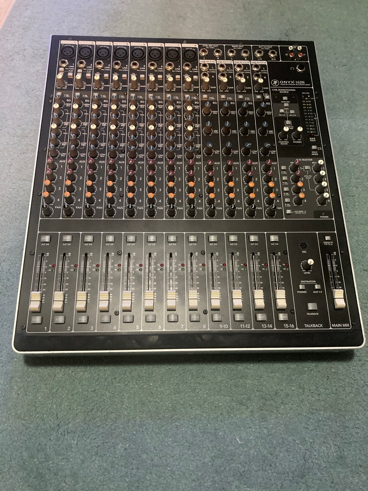 Mackie Onyx 1620i Premium Firewire Recording Mixer, Ophalen of Verzenden, Gebruikt, 10 tot 20 kanalen, Microfooningang