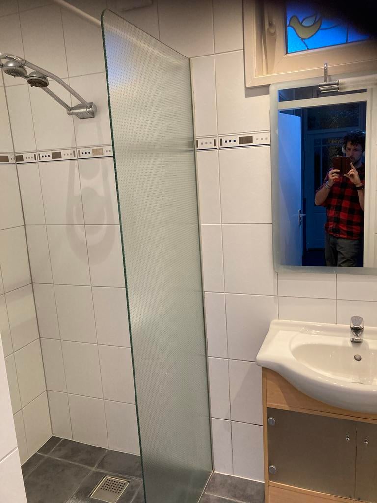 Gratis - Vaste douchewand 70x205cm met reliëfglas, Ophalen, 200 cm of meer, Overige typen, 50 tot 100 cm