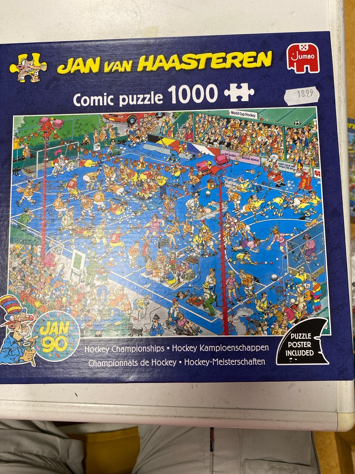 Jan van Haasteren Hockey Kampioenschappen 1000 stukjes, Ophalen of Verzenden, 500 t/m 1500 stukjes, Zo goed als nieuw, Legpuzzel