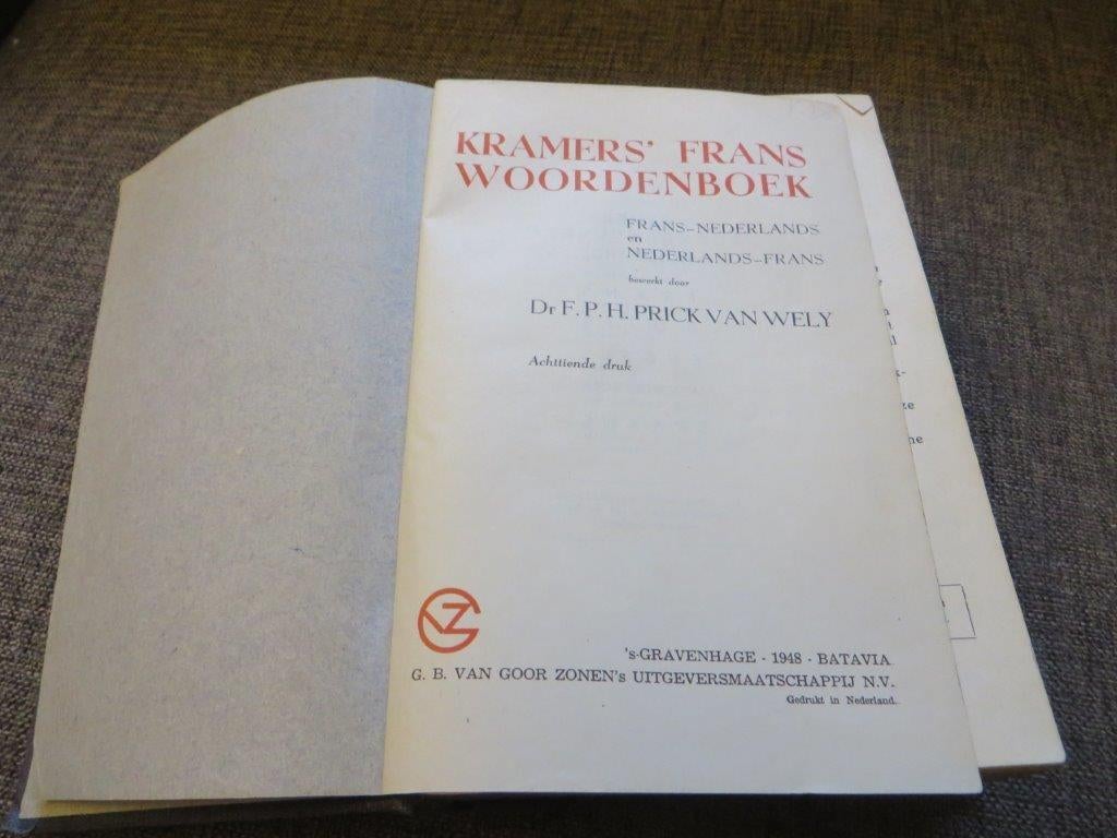 1948 - Uniek Kramers NL-Fr en Fr-NL woordenboek uit 1948, Ophalen of Verzenden, Kramers