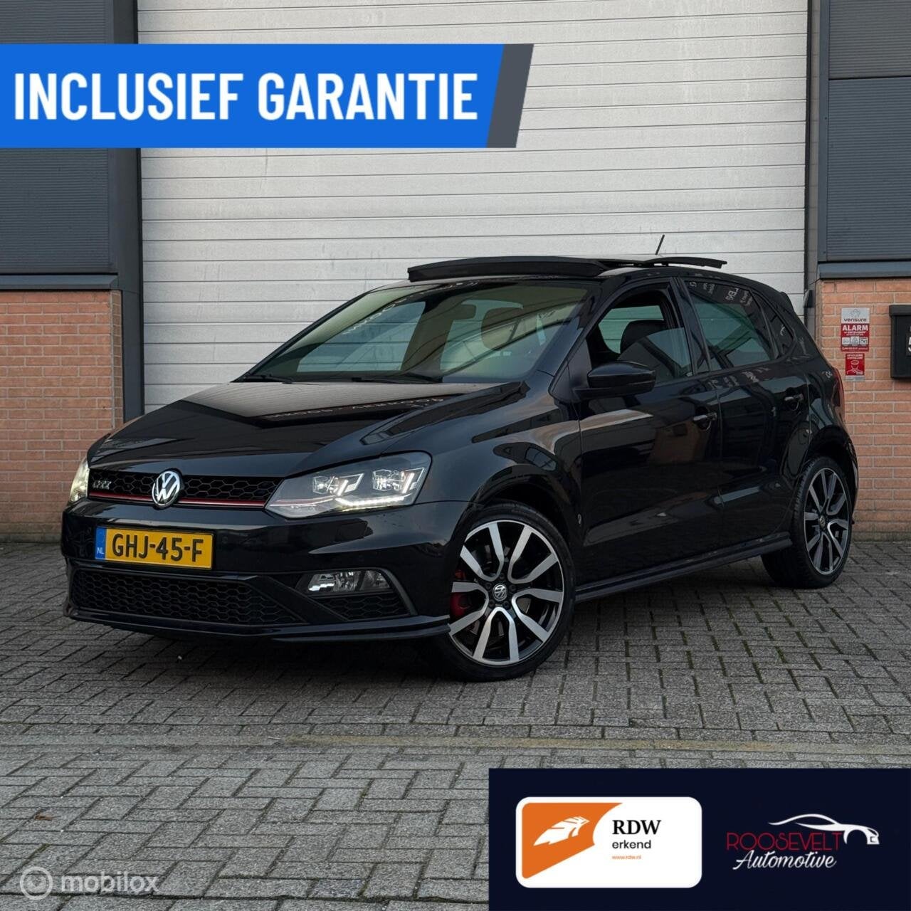 Volkswagen Polo 1.8 TSI GTI|PANO|ALCANTARA|LED|DSG|FULL, Auto's, Gebruikt, Zwart, Bedrijf, 1180 kg
