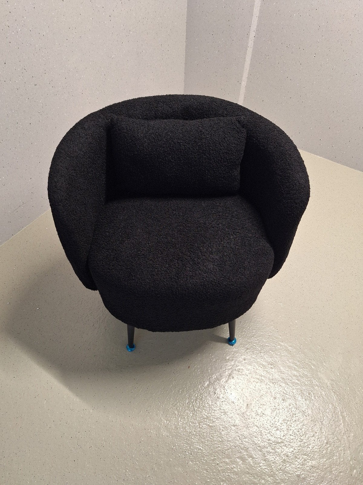 Zwarte Bouclé Fauteuil - Comfortabele en Stijlvolle Stoel, Ophalen, 75 tot 100 cm, 75 tot 100 cm, Stof