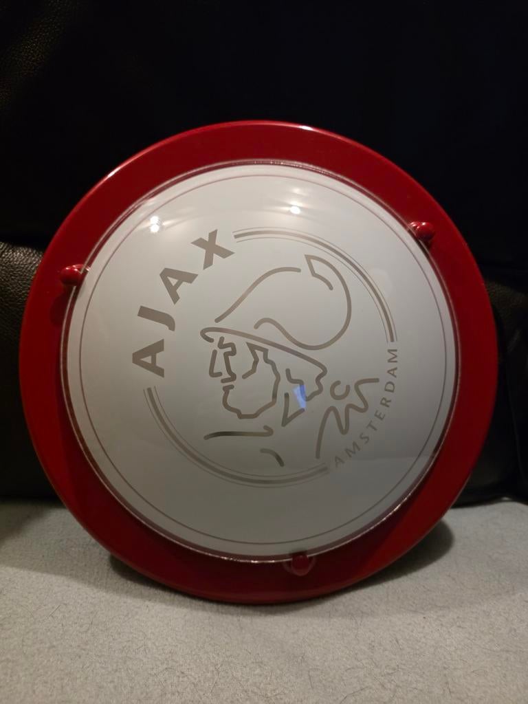 Ajax Plafondlamp of Wandlamp inclusief LED-lamp, Ophalen of Verzenden, Zo goed als nieuw, Glas, Voetbal, Sport, Modern