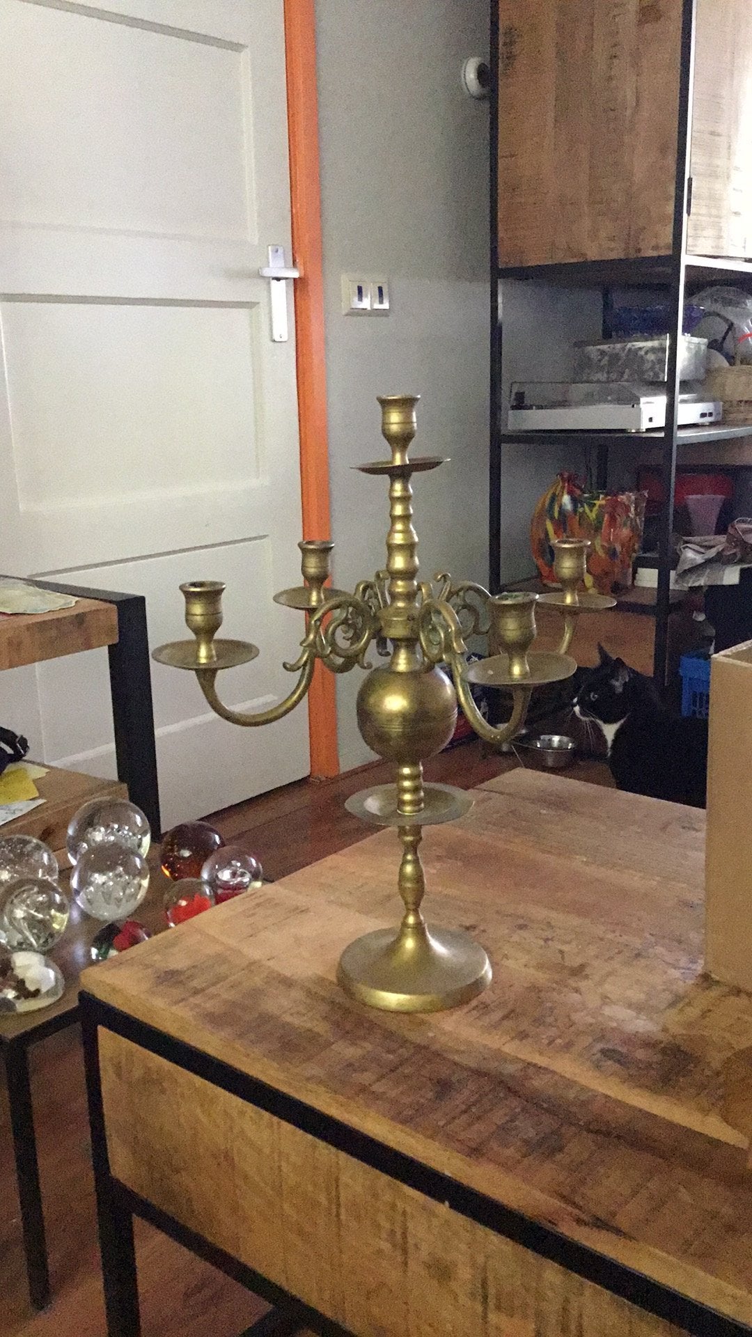 Messing koperen kandelaar, Ophalen, Koper of Brons