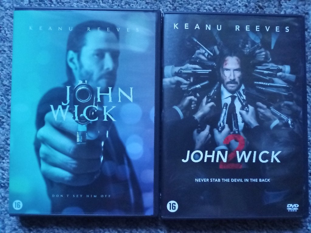John Wick 1 & 2 DVD set - Actiethrillers met Keanu Reeves, Vanaf 16 jaar, Nederlands, Actiethriller, Ophalen of Verzenden