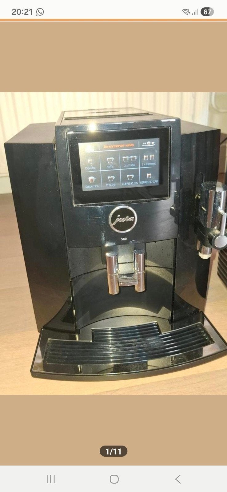 Jura S80 volautomatische koffiemachine met melkkoeler, Witgoed en Apparatuur, Ophalen, Afneembaar waterreservoir, Gebruikt, Combi