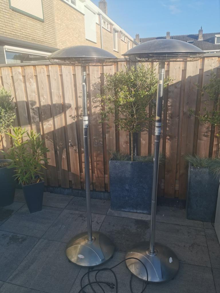 Elektrische Terrasverwarmers (2 stuks) - 3000W, Elektrisch, Gebruikt, Vloer, Ophalen of Verzenden