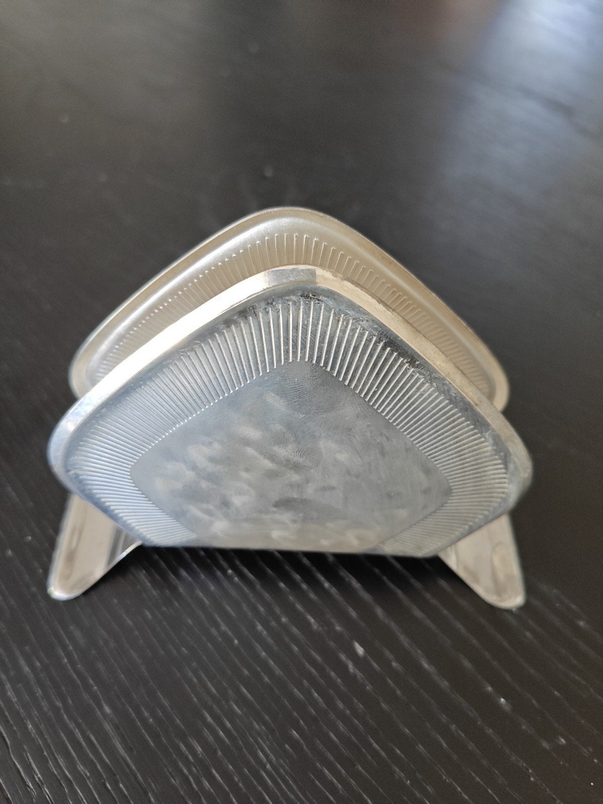 Vintage Zilverkleurige Servethouder, Antiek en Kunst, Ophalen, Zilver