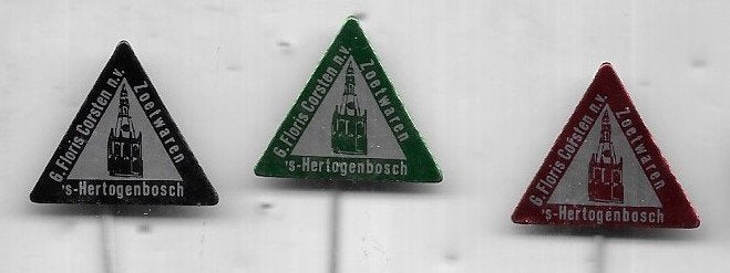 3 X DEN BOSCH S HERTOGENBOSCH SPELDEN UIT 1 SERIE, Verzamelen, Speldjes, Pins en Buttons, Ophalen of Verzenden, Gebruikt, Stad of Land