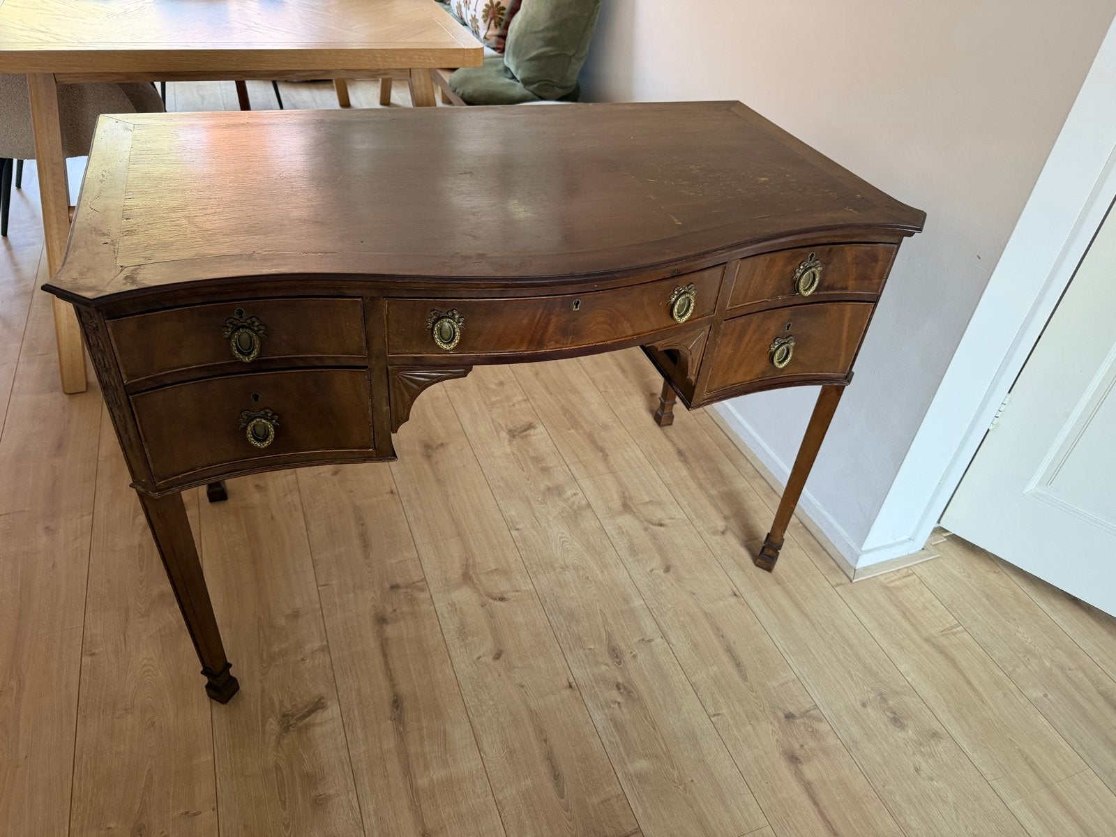 Antiek Engels bureau met lades (Sheraton revival), Antiek en Kunst, Ophalen