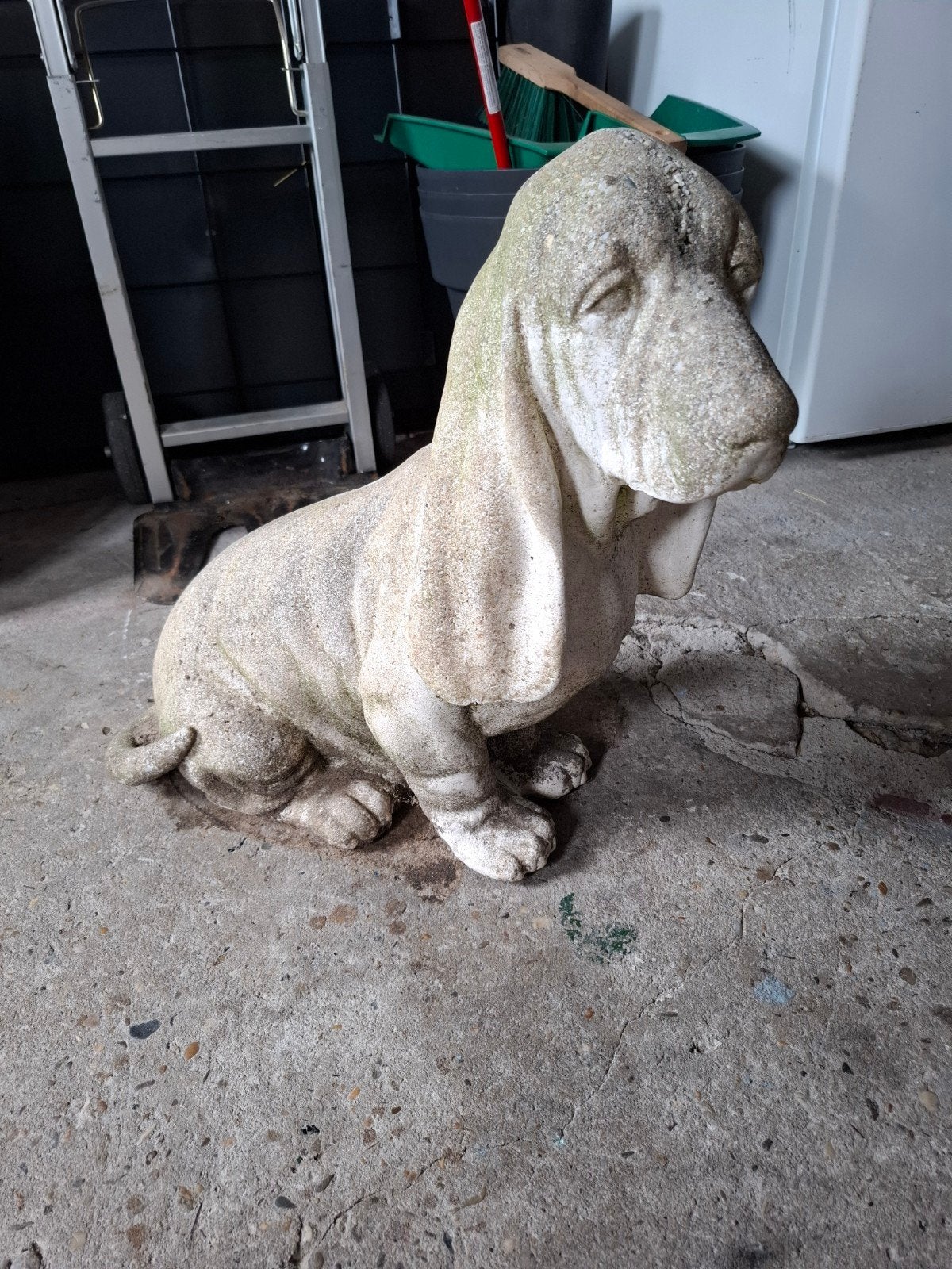Decoratief Honden Tuinbeeld - Basset Hound, Ophalen, Gebruikt, Beton, Dierenbeeld