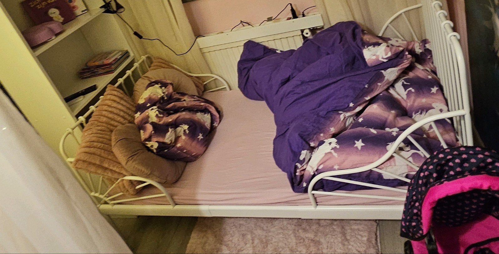Ikea meegroeibed inclusief meegroei matras, Ophalen, 90 cm, Eenpersoons, Wit