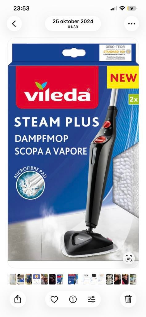 Vileda Steam Plus Stoomreiniger - Nieuw in doos, Ophalen, Overige typen