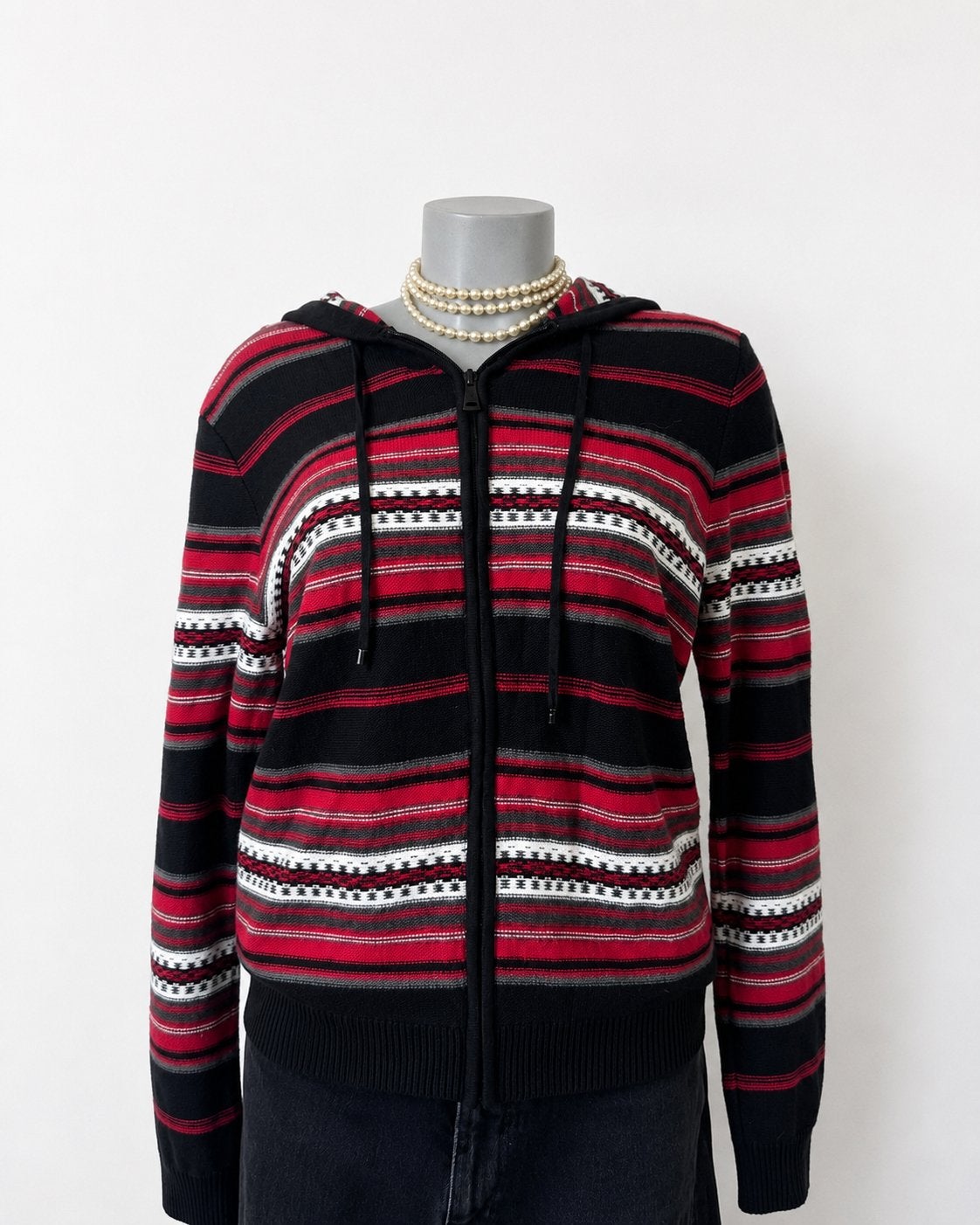 Ralph Lauren gestreept zip vest met capuchon maat L, Ophalen of Verzenden, Zo goed als nieuw, Zwart