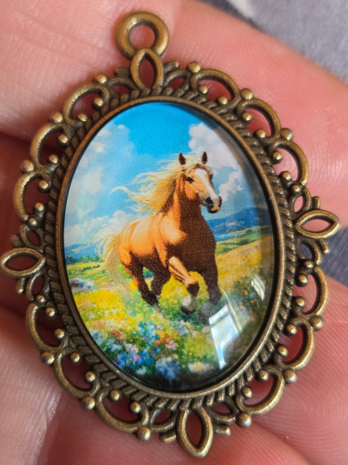 Vintage Medaillon met Paard - Uniek Sieraad, Ophalen of Verzenden, Nieuw